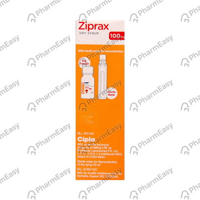 Ziprax 100mg Orange Flavour Bottle Of 30ml Dry Syrup