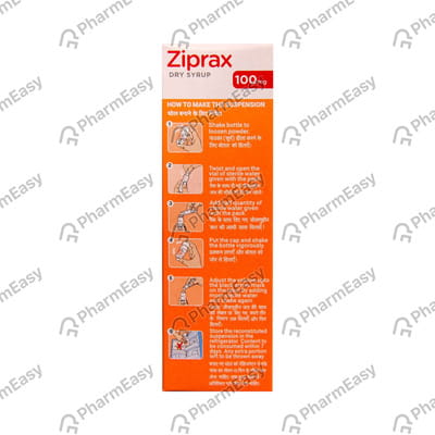 Ziprax 100mg Orange Flavour Bottle Of 30ml Dry Syrup