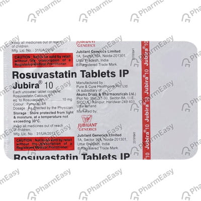 Jubira 10mg Strip Of 15 Tablets