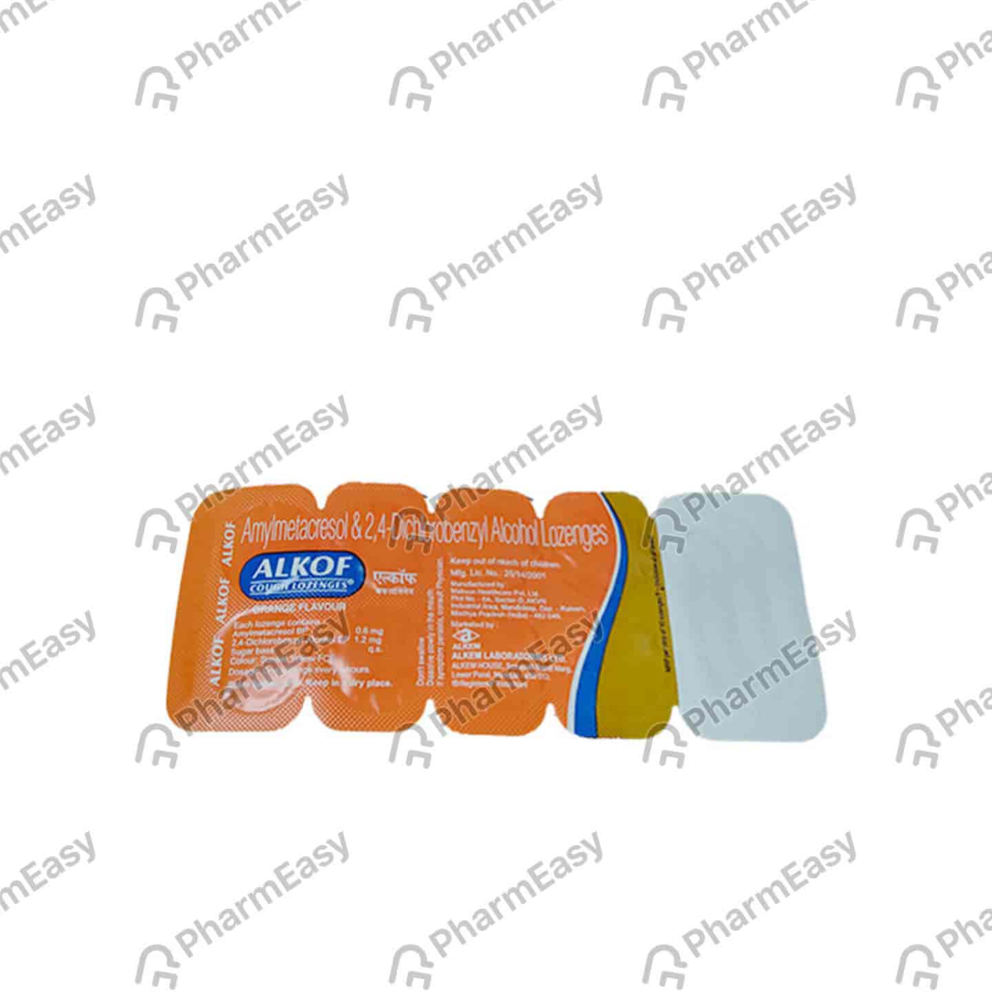 Alkof Orange Flavour Strip Of 10 Lozenges
