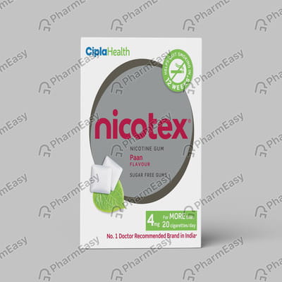 Nicotex 4mg Paan Flavour Sugar Free Strip Of 12 Chewing Gums