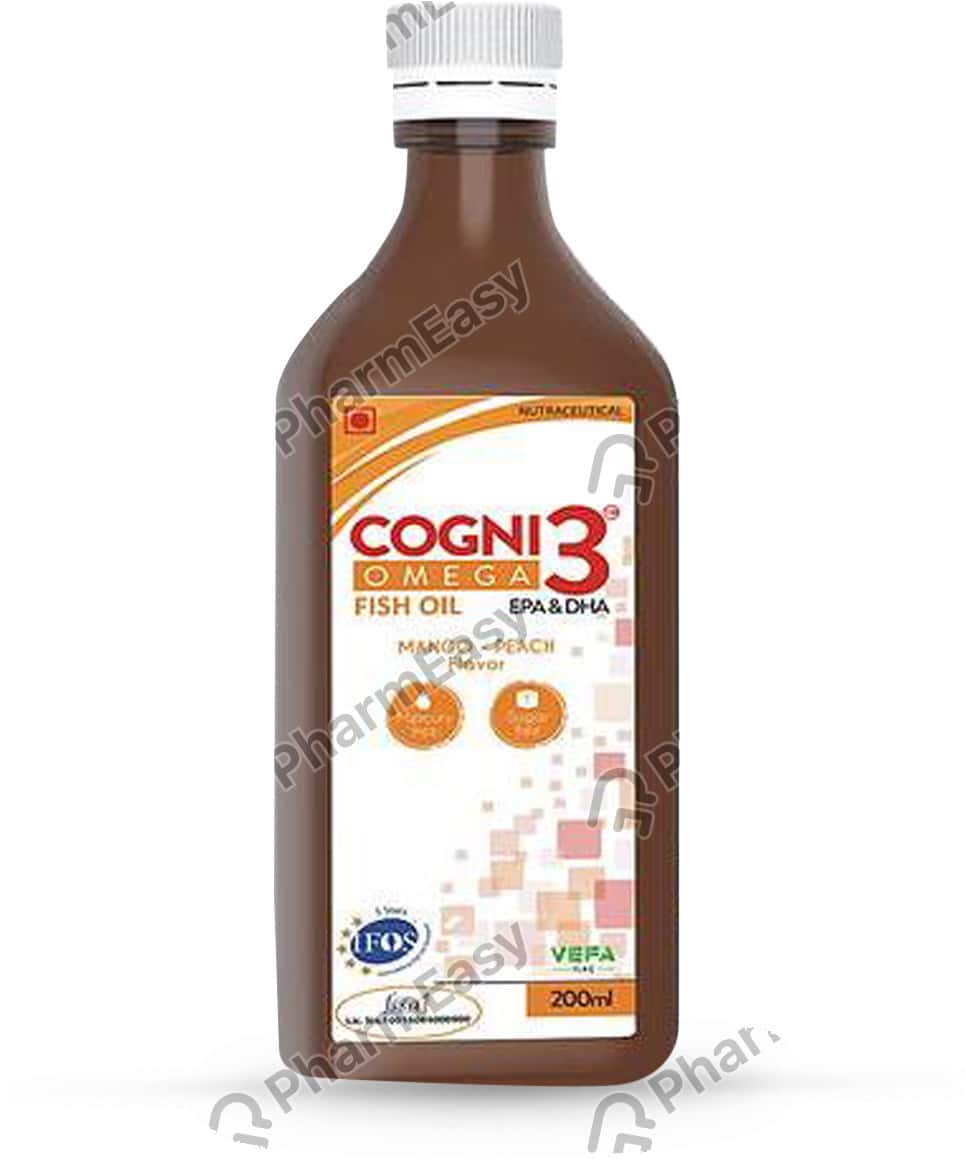 Cogni 3 Omega Mango Peach Flavour Sugar Free Bottle Of 200ml Syrup