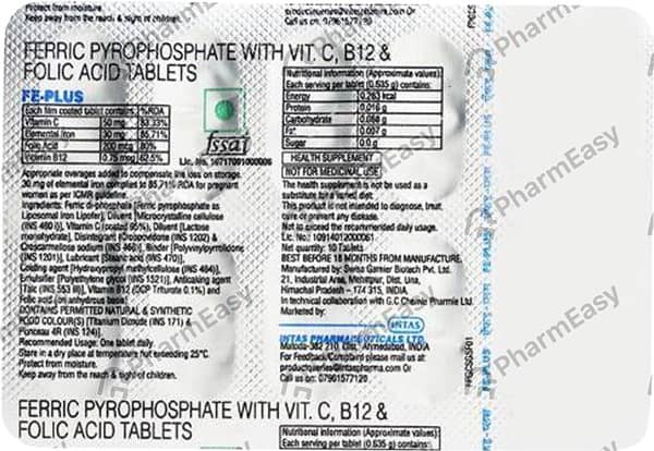 Fe Plus Strip Of 10 Tablets