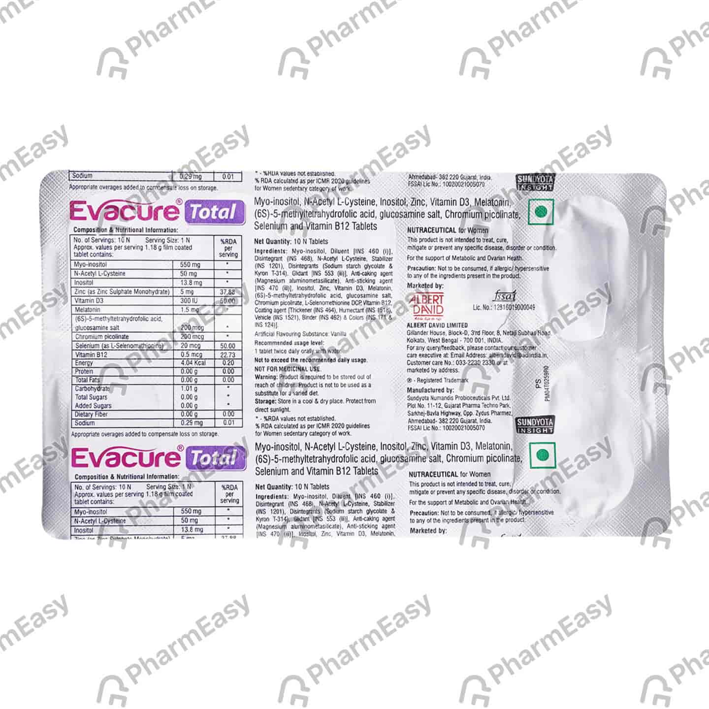 Evacure Total Strip Of 10 Tablets