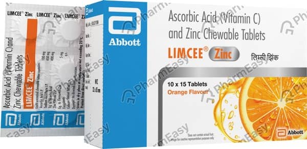 Limcee Zinc Orange Flavour Strip Of 15 Chewable Tablets