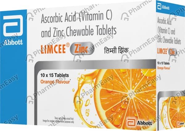 Limcee Zinc Orange Flavour Strip Of 15 Chewable Tablets