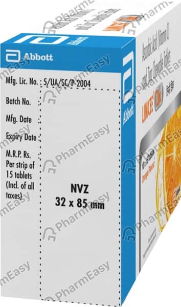 Limcee Zinc Orange Flavour Strip Of 15 Chewable Tablets