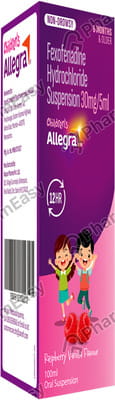 Allegra Childrens Raspberry Vanilla Flavour Bottle Of 100ml Suspension