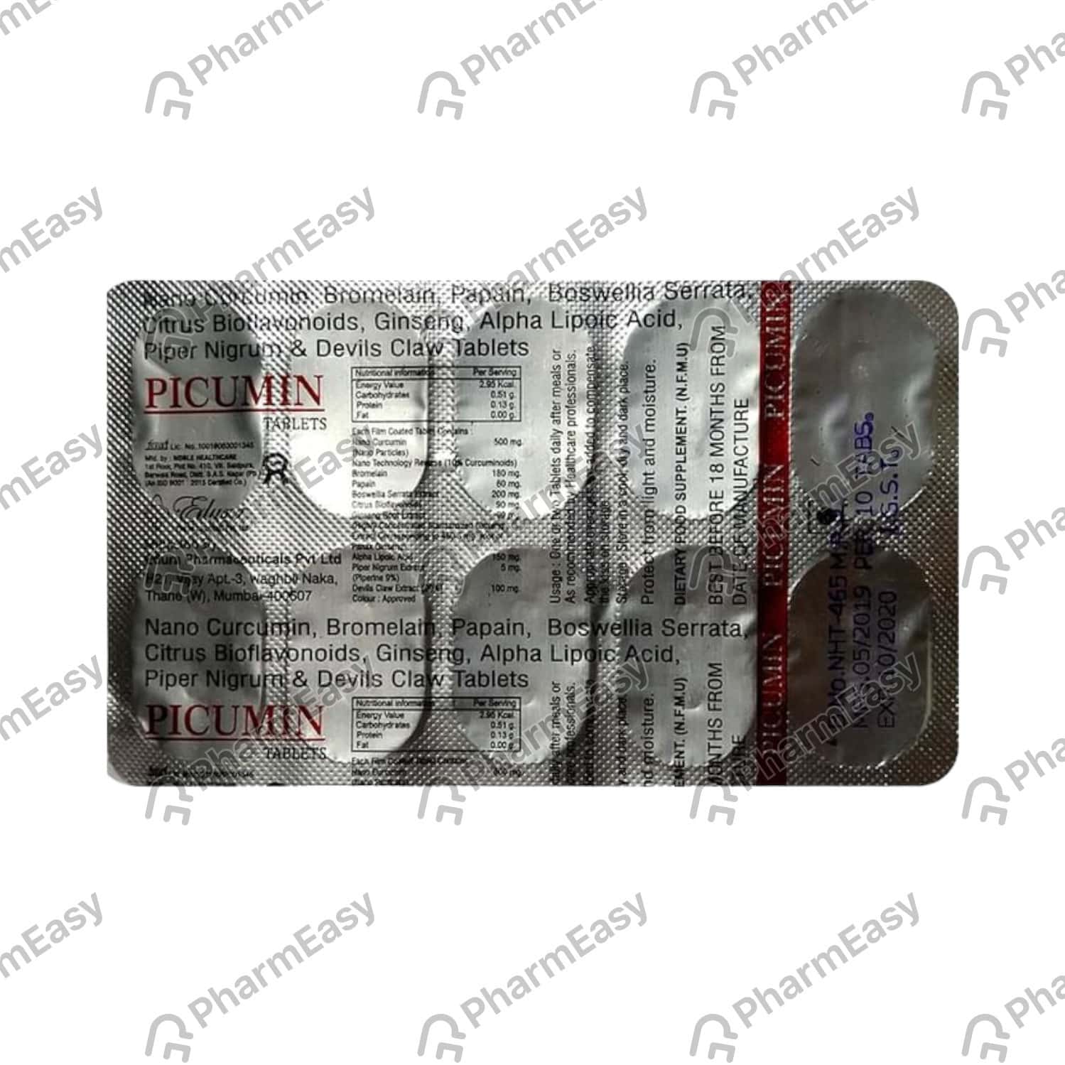 Buy Picumin Strip Of 10 Tablets Online at Flat 15% OFF | PharmEasy