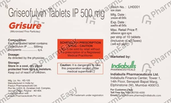 Grisure 500mg Strip Of 10 Tablets