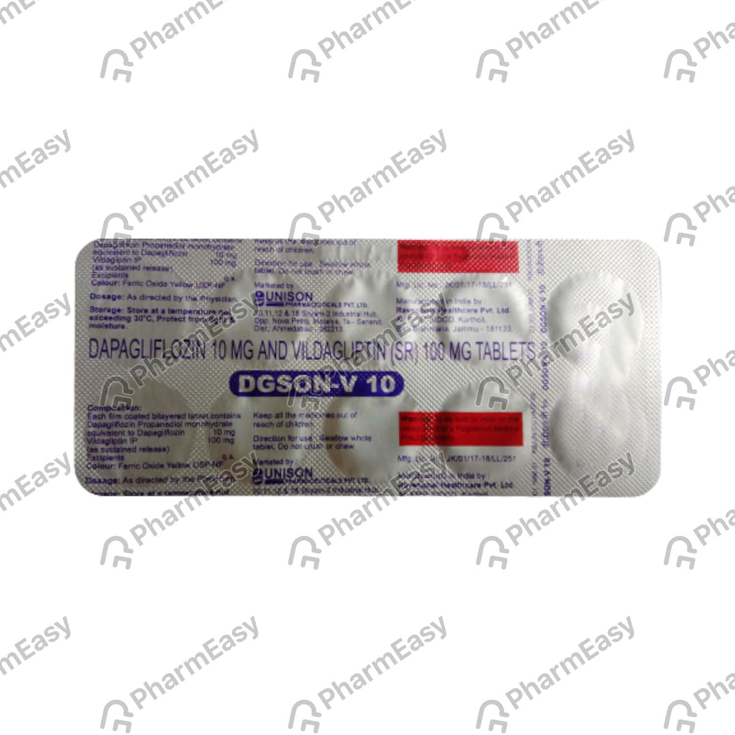 Dgson V 10mg Strip Of 10 Tablets: Uses, Side Effects, Price & Dosage ...