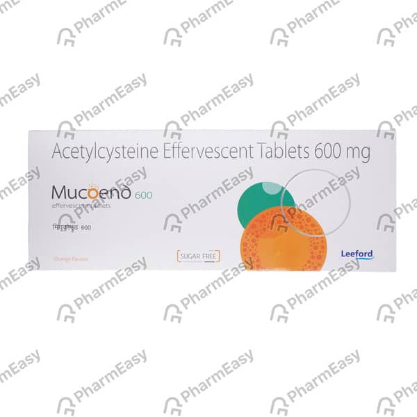 Mucoend 600mg Orange Flavour Sugar Free Strip Of 10 Effervescent Tablets