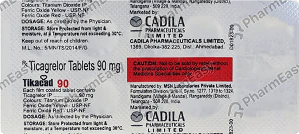 Tikacad 90mg Strip Of 10 Tablets