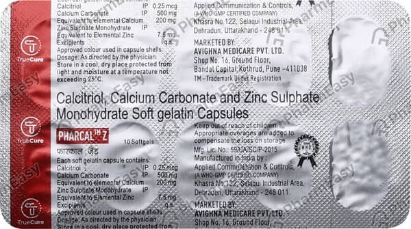 Pharcal Z Strip Of 10 Softgel Capsules
