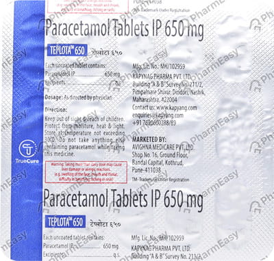 Teplota 650mg Strip Of 15 Tablets