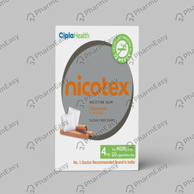 Nicotex 4mg Cinnamon Flavour Sugar Free Strip Of 12 Chewing Gum