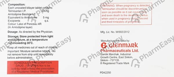 Telma Am 40/5mg Strip Of 30 Tablets