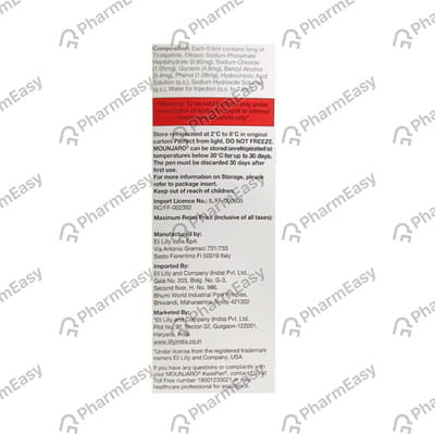 Mounjaro Kwikpen 5mg Pre Filled Pen Of 2.4ml Solution For Injection