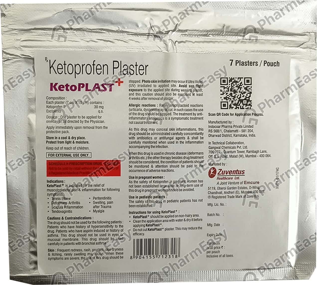 Buy Ketoplast Plus 30 MG Plaster (7) Online at Flat 15% OFF | PharmEasy