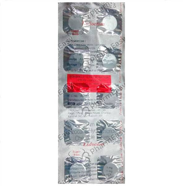 Lidocam Sugar Free Strip Of 10 Chewable Tablets