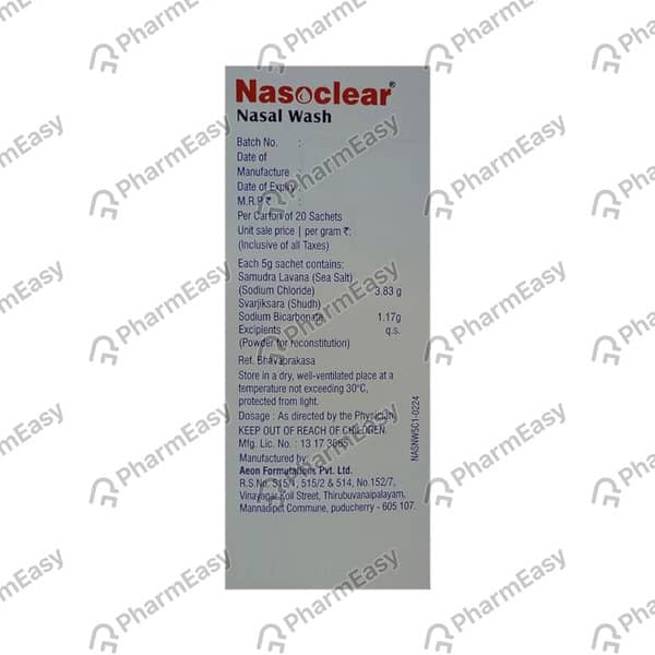 Nasoclear 5Gm Sachet Of 20 Nasal Wash Kit