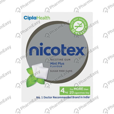 Nicotex 4mg Mint Plus Flavour Sugar Free Strip Of 12 Chewing Gums