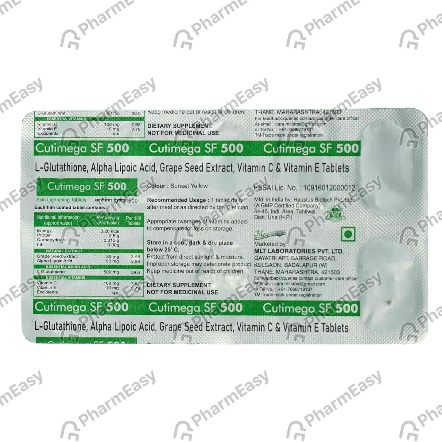 Cutimega Sf 500mg Strip Of 10 Tablets