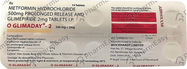 O Glimaday 2mg Tablet 14'S