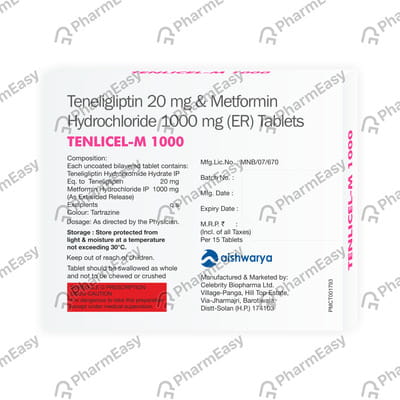 Tenlicel M 1000mg Strip Of 15 Tablets