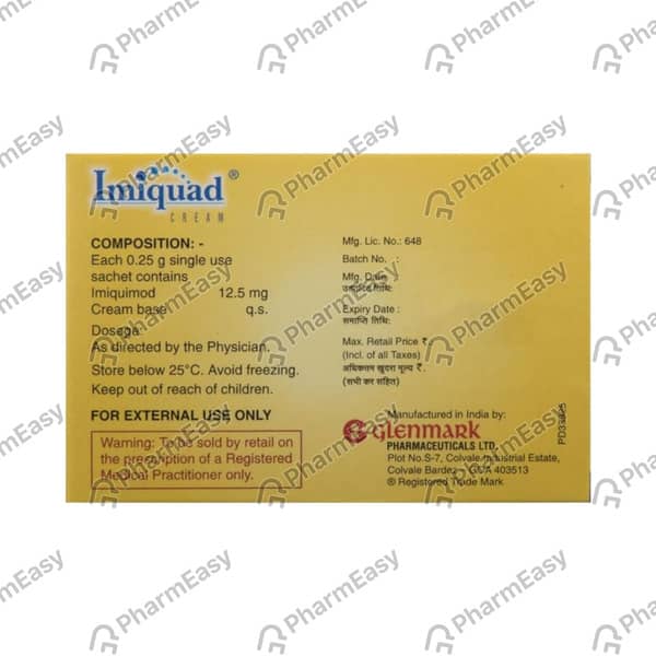 Imiquad Sachet Of 0.25Gm Cream