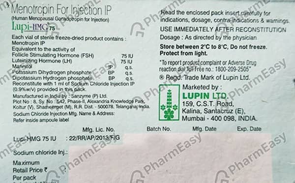 Lupi Hmg 75iu Combipack Vial Of 2ml Powder For Injection