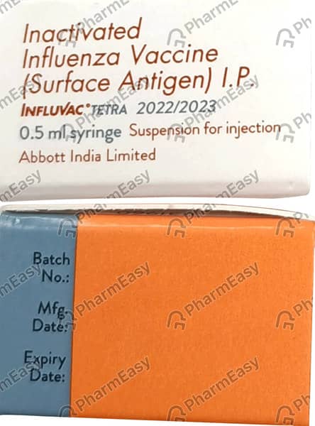 Influvac Tetra 2022/2023 Pre Filled Syringe Of 0.5ml Suspension For Vaccine