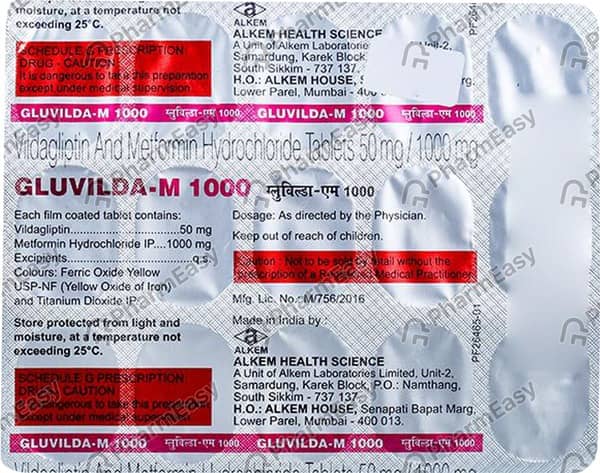 Gluvilda M 1000Mg Strip Of 15 Tablets