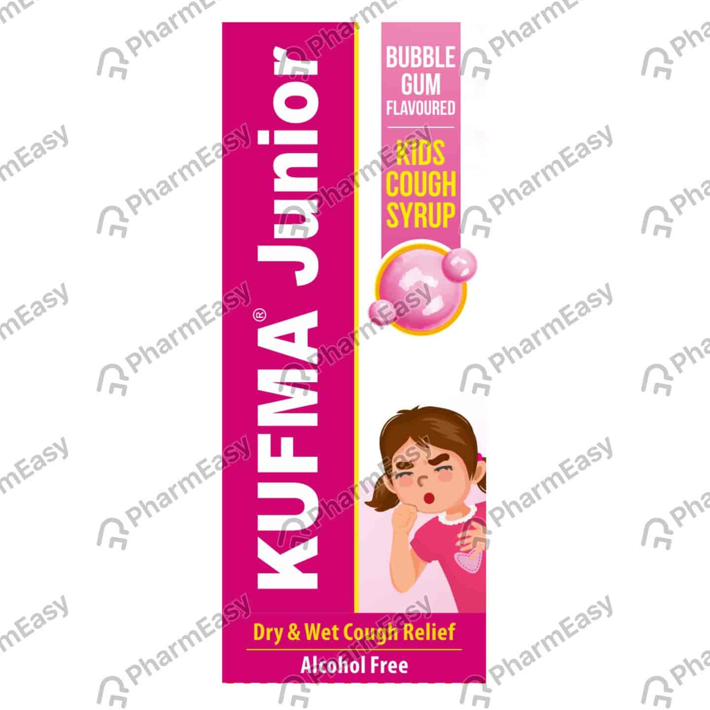 Kufma Jr Bubblegum Flavour Bottle Of 60ml Cough Syrup