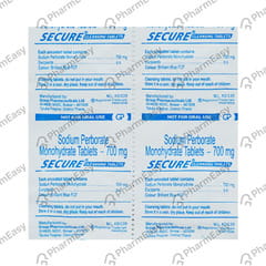SECURE 700MG STRIP OF 4 CLEANSING TABLET