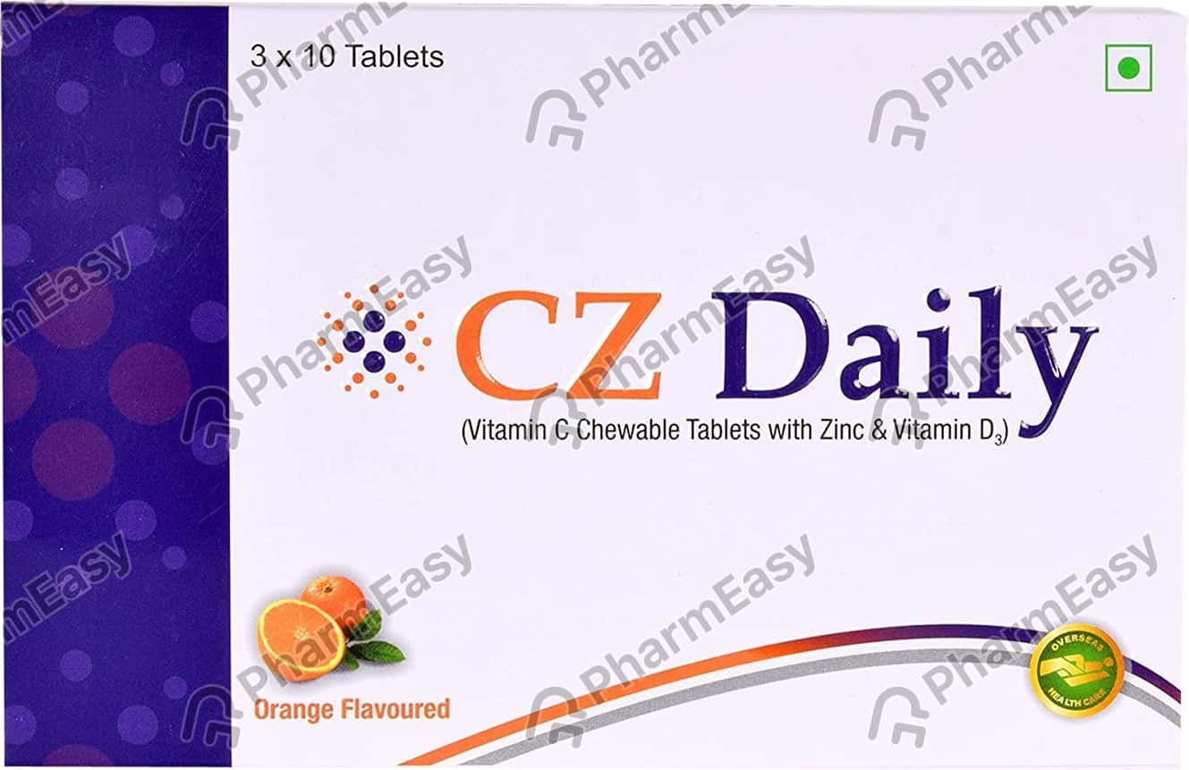 Cz Daily Orange Flavour Strip Of 10 Chewable Tablets