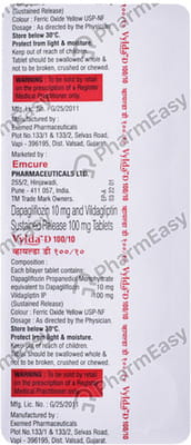 Vylda D 100/10mg Strip Of 10 Tablets