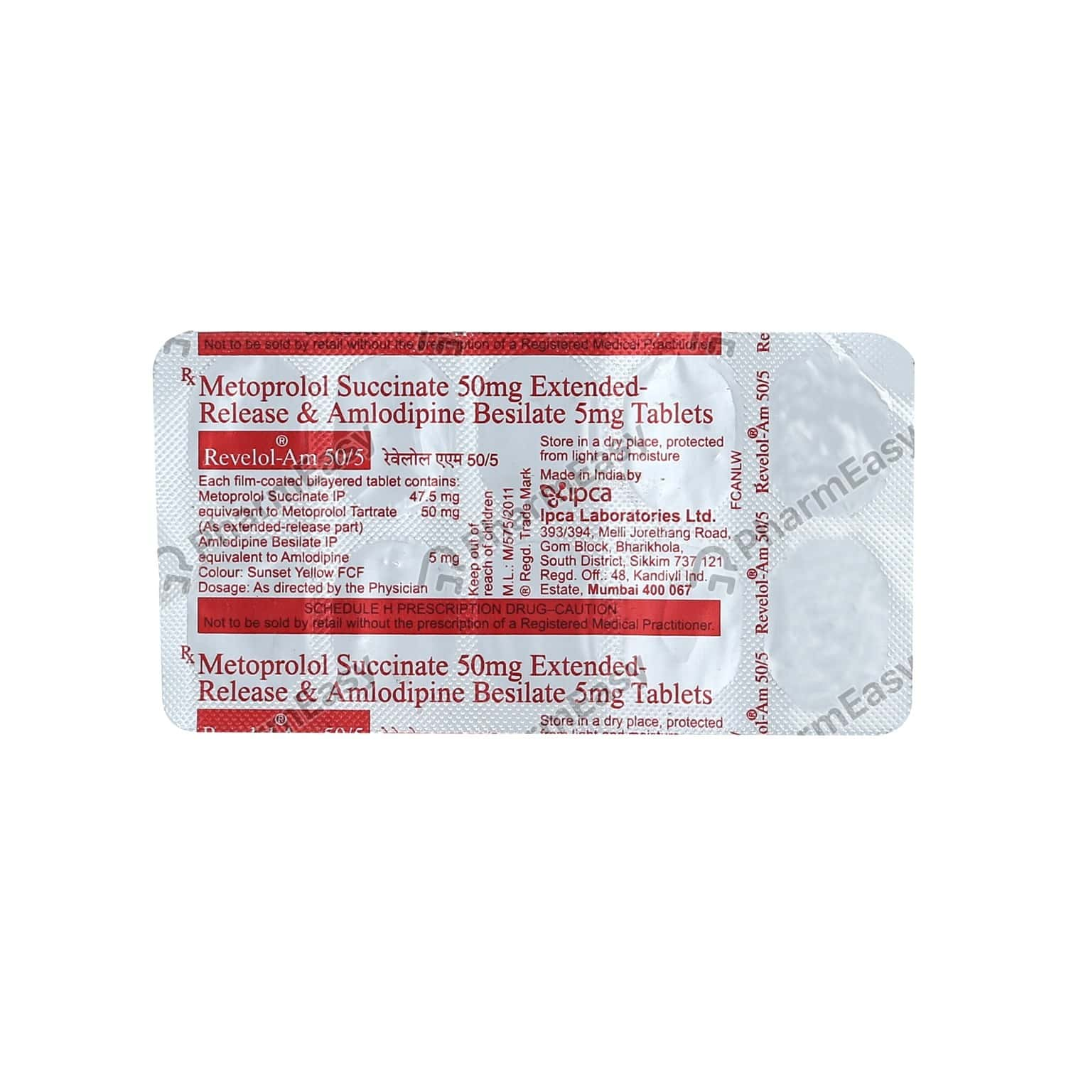 Revelol Am 50/5mg Strip Of 10 Tablets