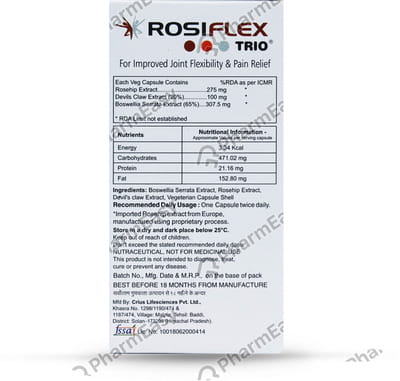 Rosiflex Trio Bottle Of 14 Capsules