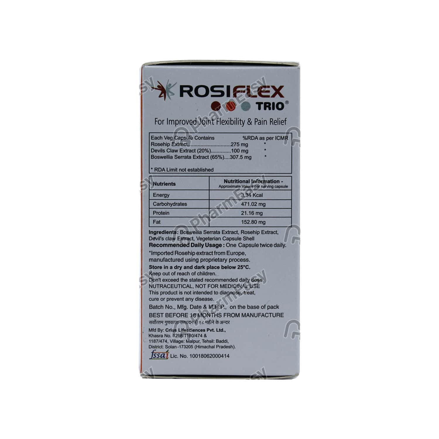 Buy Rosiflex Trio Capsule 14'S Online at Flat 18% OFF* | PharmEasy