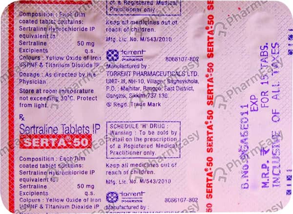 Serta 50mg Strip Of 15 Tablets