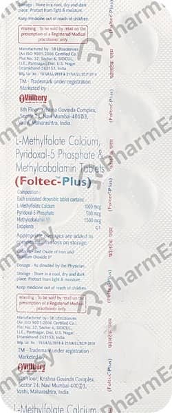 Foltec Plus Strip Of 10 Tablets