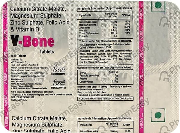 V Bone Strip Of 10 Tablets