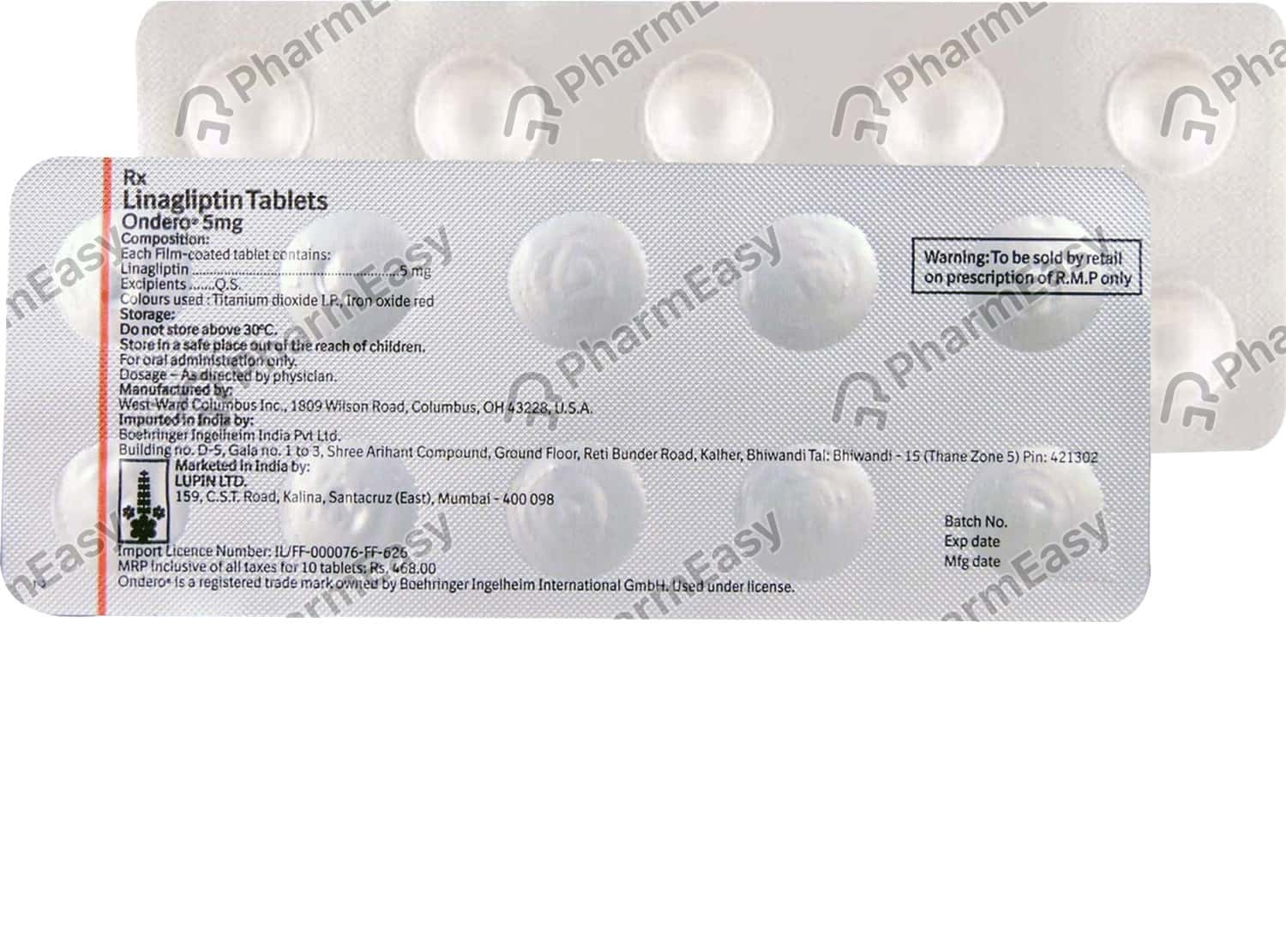 Ondero 5mg Strip Of 10 Tablets