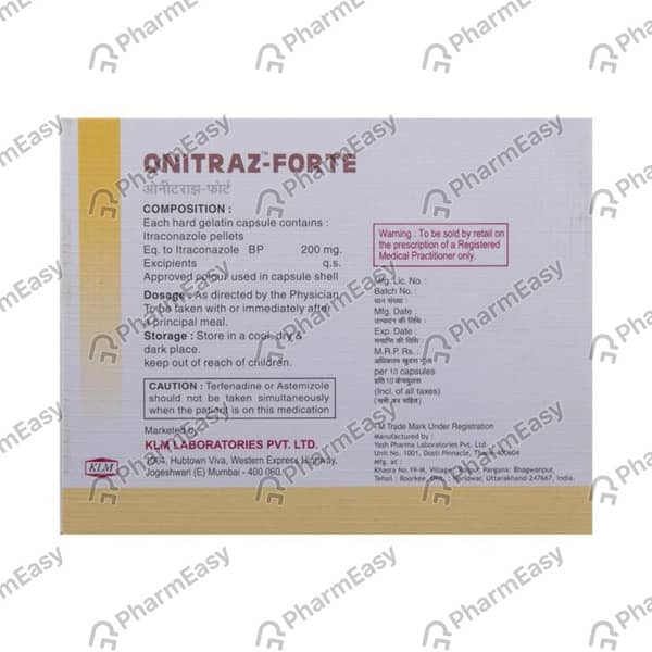 Onitraz Forte 200mg Capsule