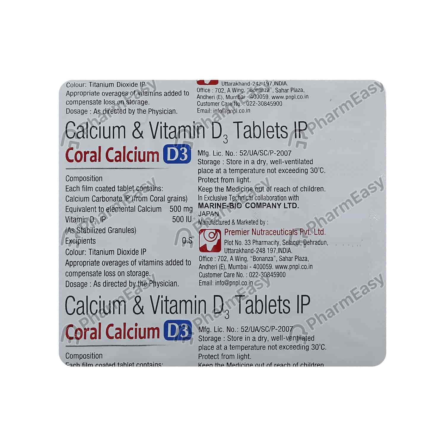 Coral Calcium D3 Uses, Side Effects, Dosage, Composition & Price