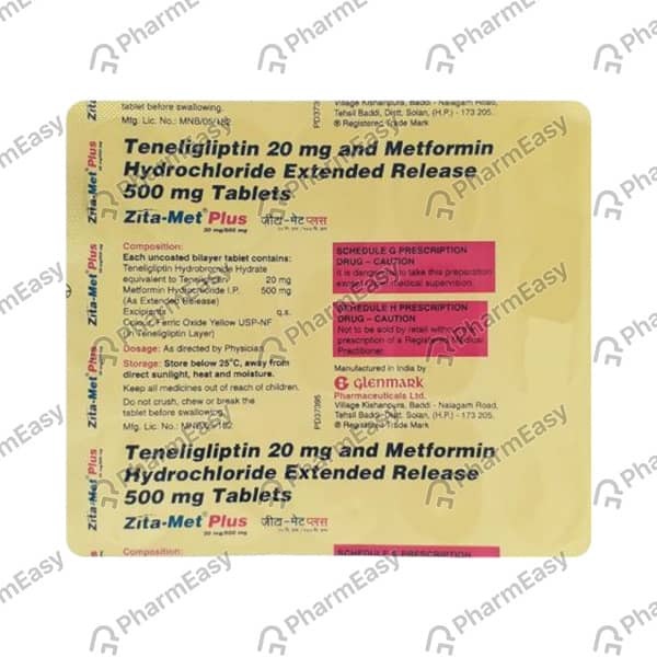 Zita Met Plus 20/500Mg Strip Of 10 Tablets
