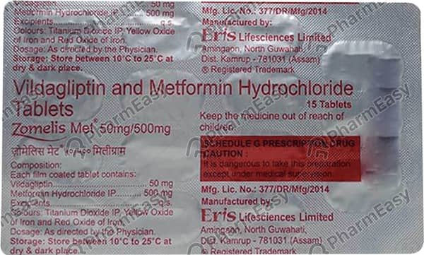 Zomelis Met 50/500mg Strip Of 10 Tablets