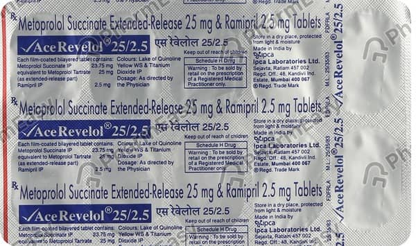 एस रेवेलोल 25/2.5mg 10 टैबलेट्स की स्ट्रिप