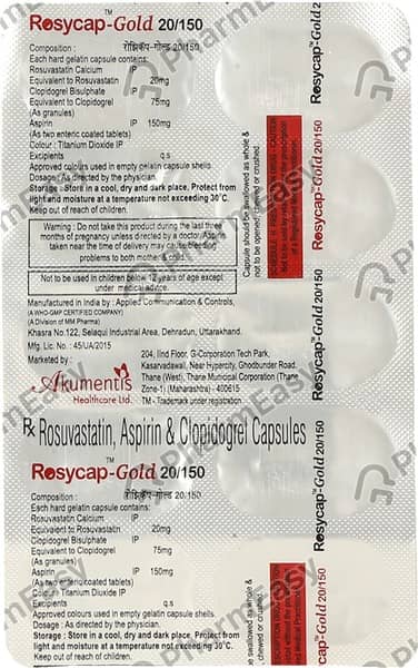 Rosycap Gold 20/150mg Strip Of 10 Capsules